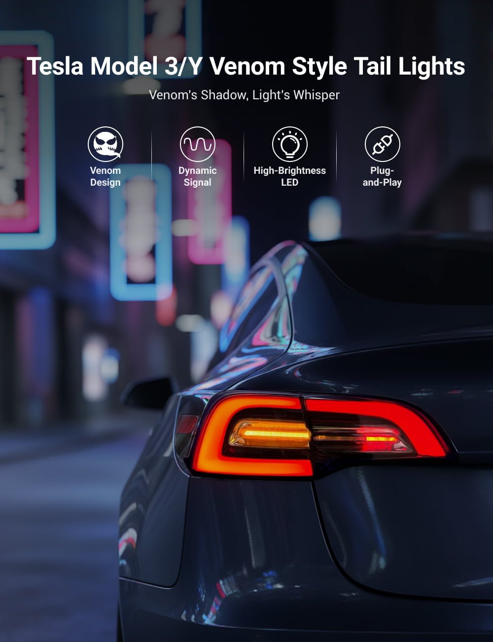 Tesla Model 3/Y Venom Style Tail Lights 丨Stylish Upgrade - Tesery Official Store