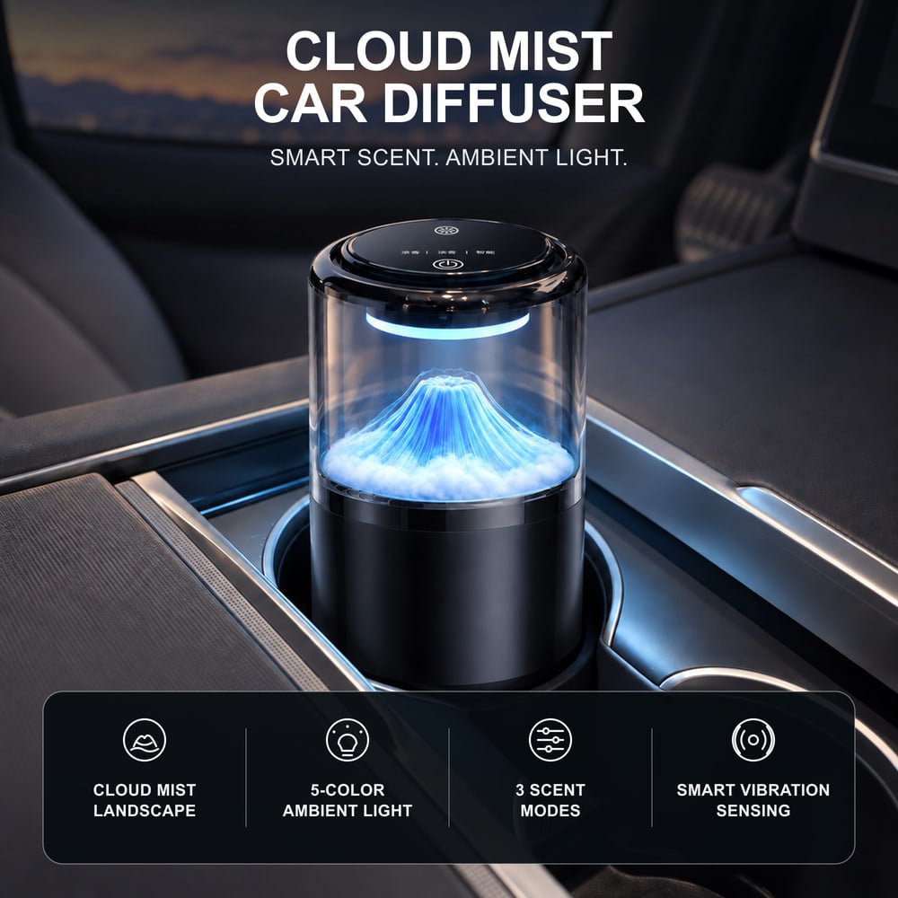 Tesla Model Y/3/S/X Cloud Mist Car Diffuser With Ambient Lighting - Tesery Official Store