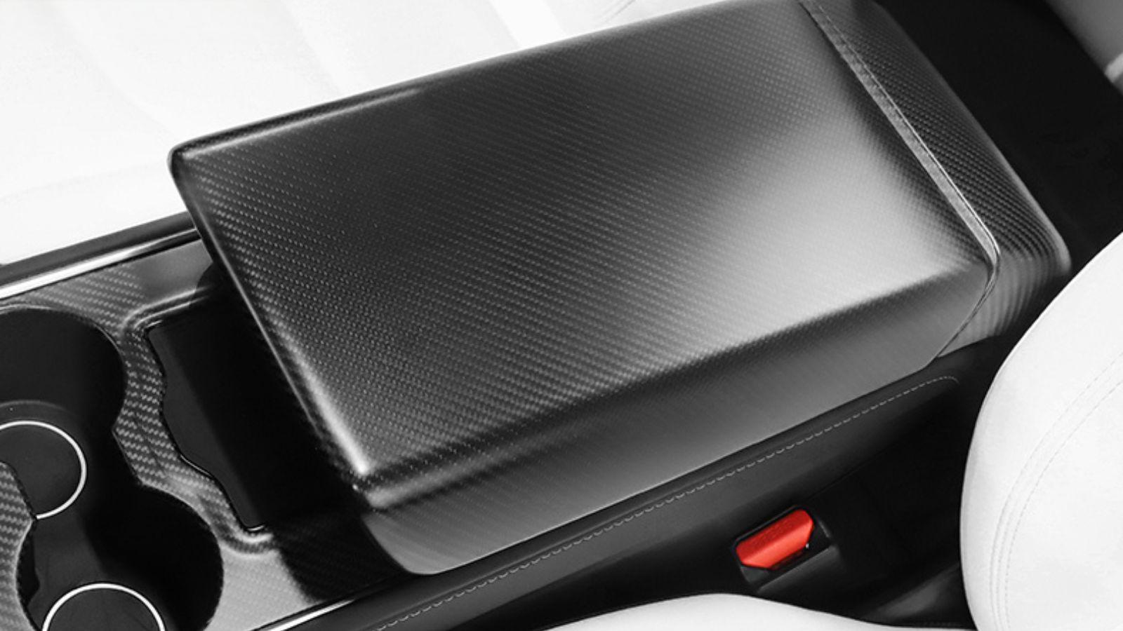 Tesla Model 3/Y Real Molded Carbon Fiber Armrest Cover - Tesery