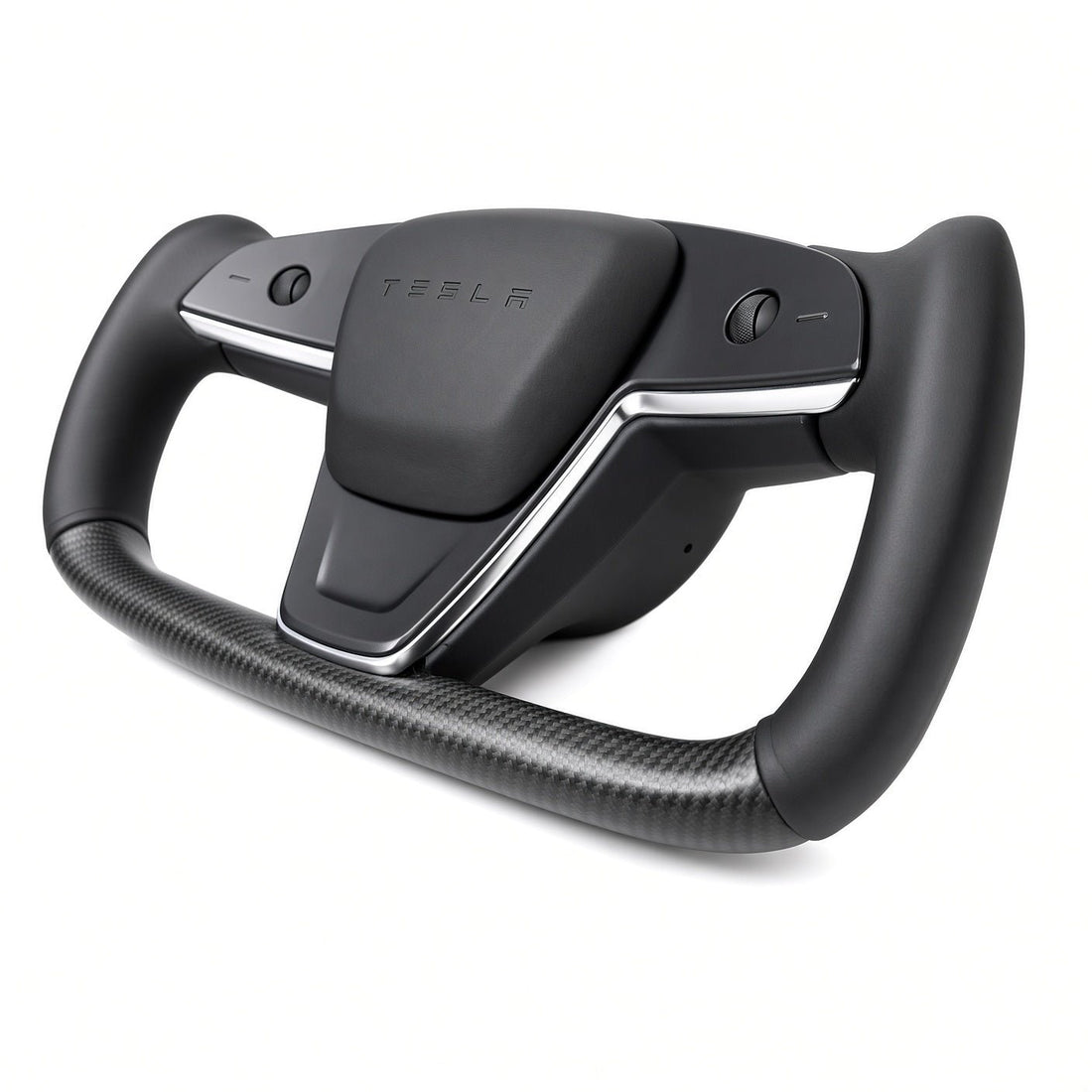 Touch Horn Carbon Fiber Yoke Steering Wheel for Model S / X 2021-2023 - Tesery Official Store