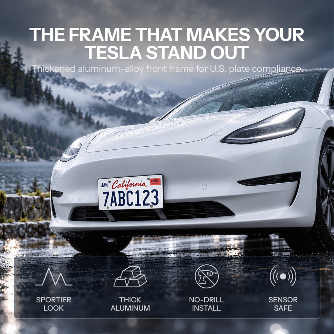 U.S. Standard Front License Plate Frame for Tesla Model 3/Y - Tesery Official Store