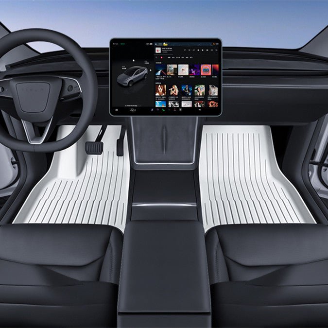 White TPE Floor Mats for Model 3 & Model Y - Tesery Official Store