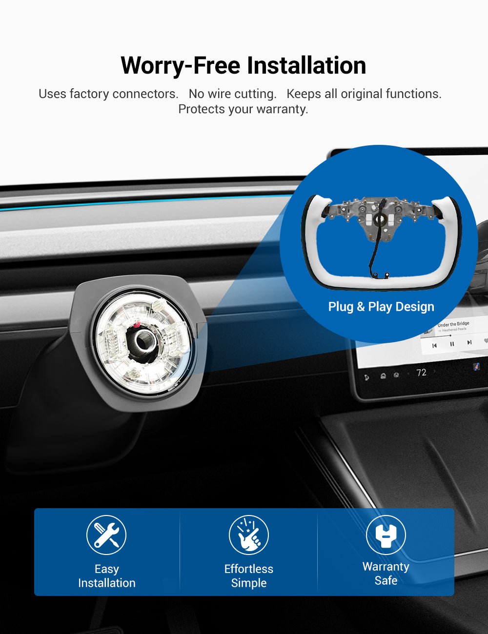 Yoke Steering Wheel for Model 3 Highland / Model Y Juniper【Two - Tone Style】 - Tesery Official Store