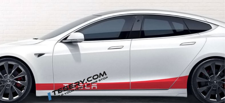 Car Door Side Skirt Stripes Sill Sticker Body Decal for Tesla Model S/3/X/Y (2pcs/set) - Tesery Official Store