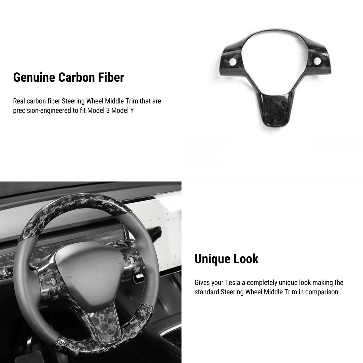 Genuine Forged Carbon Fiber Interior Mods Wrap Kit for Tesla Model 3 / Y - Tesery Official Store