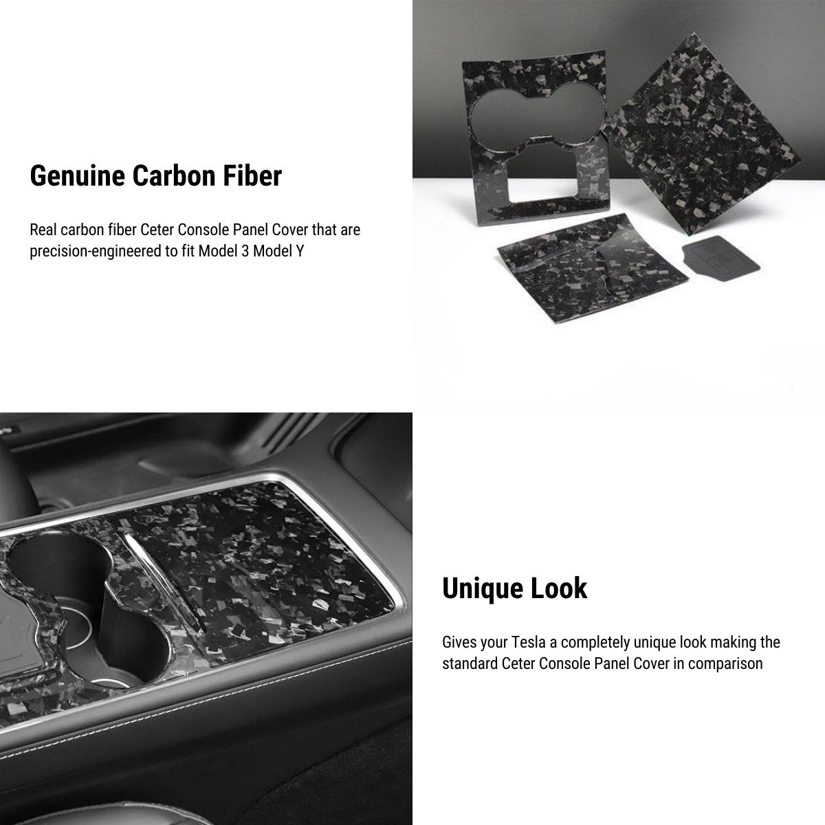 Genuine Forged Carbon Fiber Interior Mods Wrap Kit for Tesla Model 3 / Y - Tesery Official Store