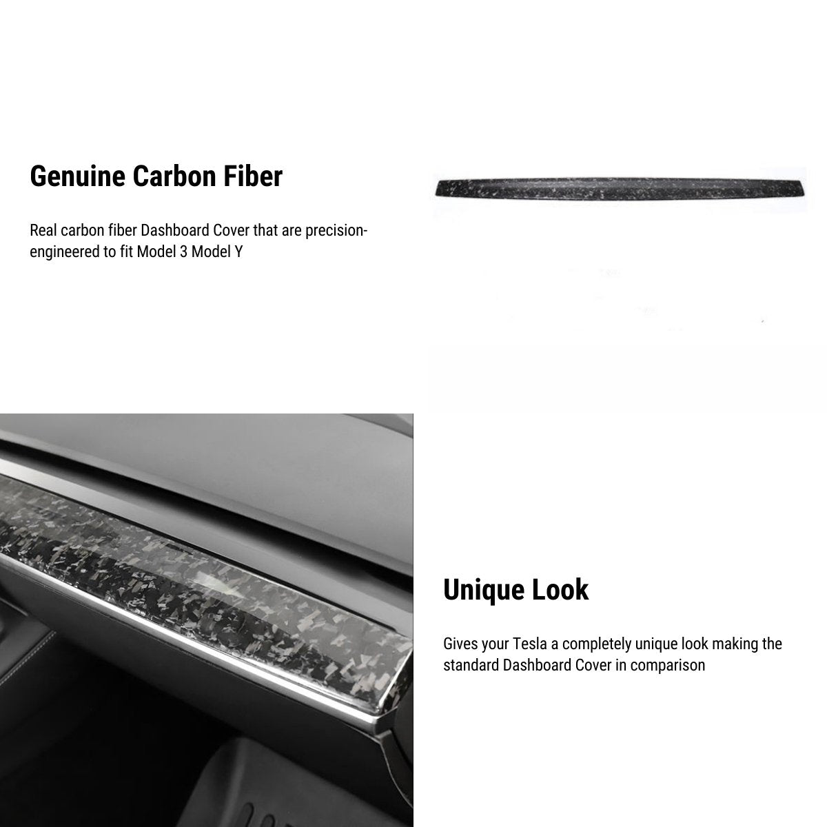 Genuine Forged Carbon Fiber Interior Mods Wrap Kit for Tesla Model 3 / Y - Tesery Official Store