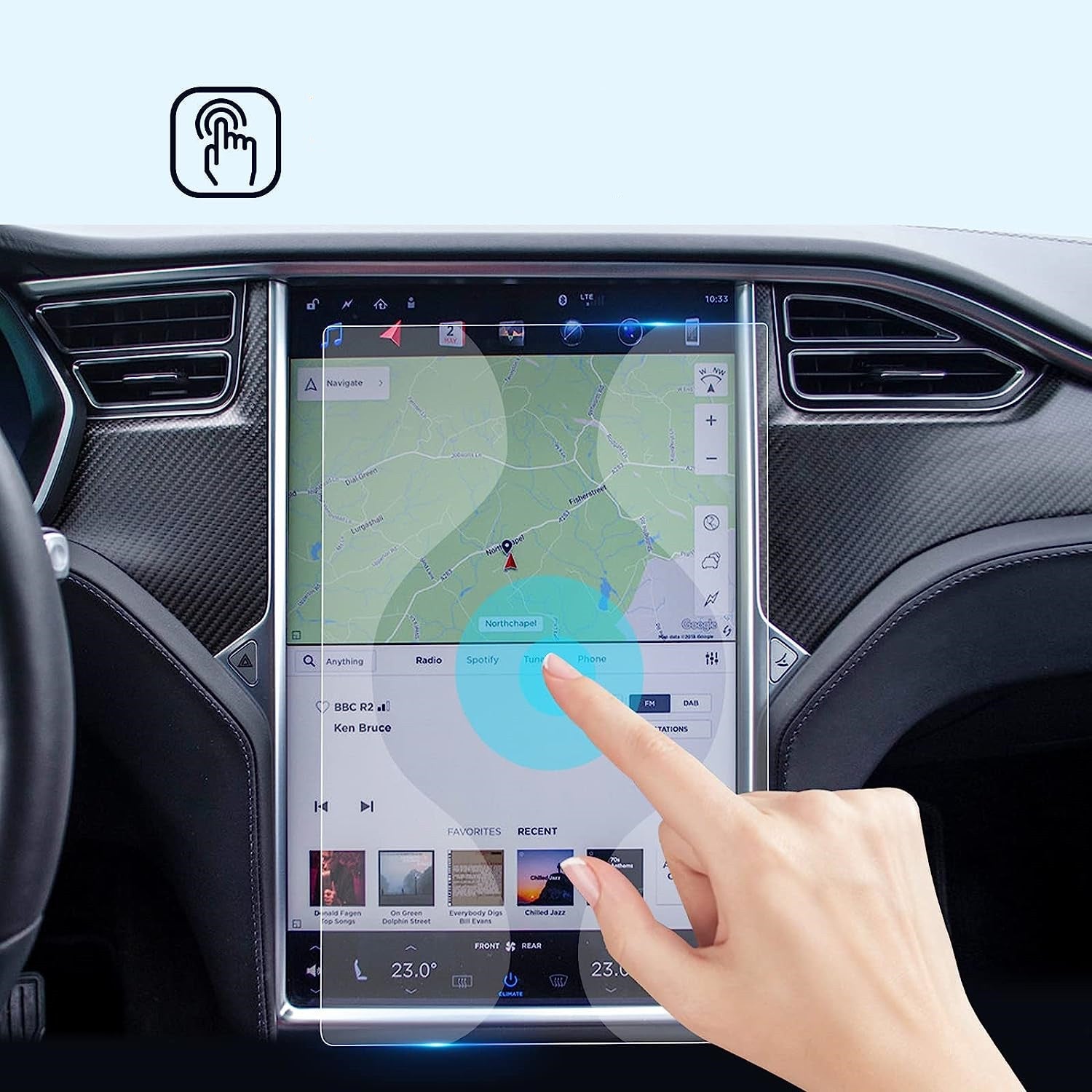 Tempered Glass Screen Protector for Model S/X 2pcs【17 inch】 - Tesery Official Store