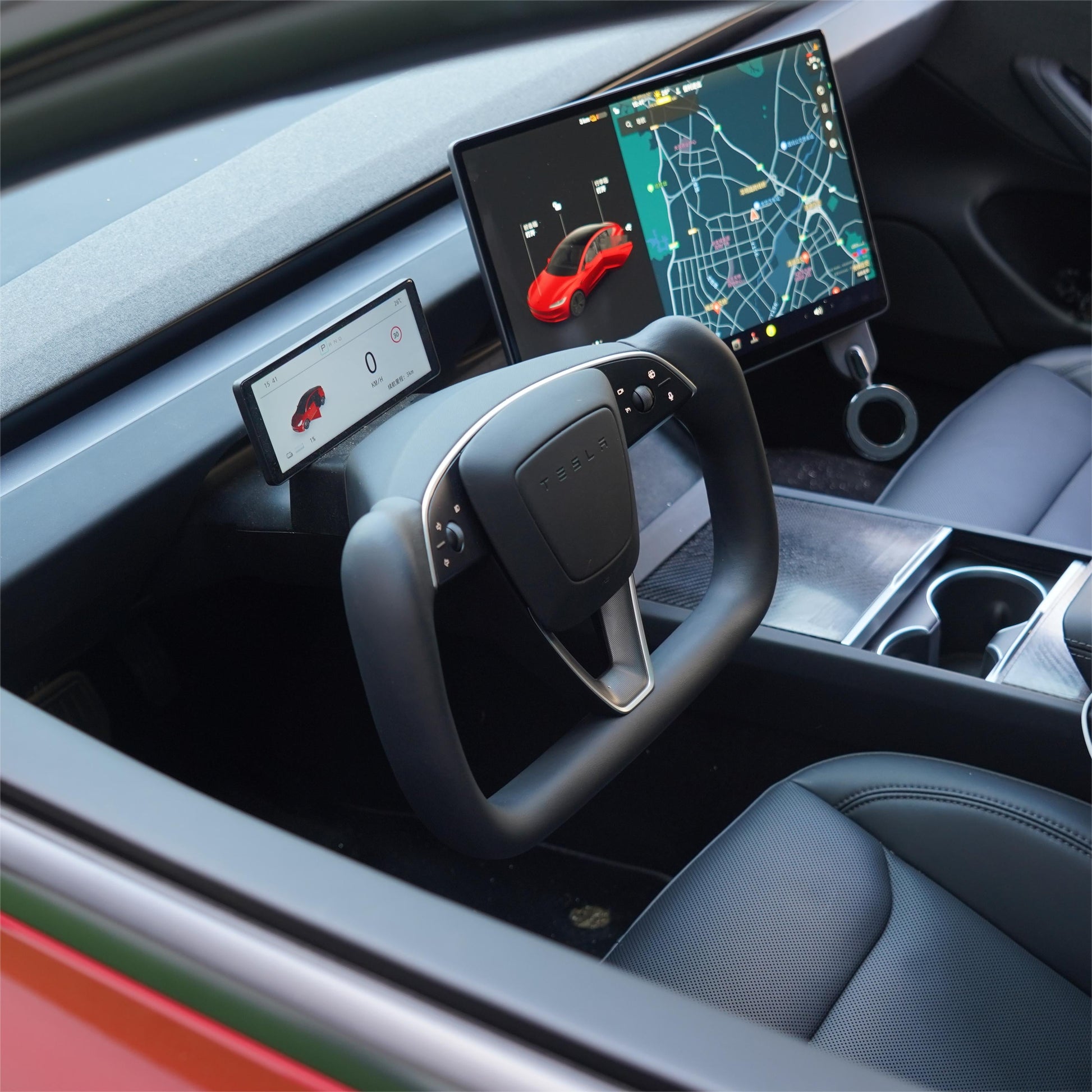 TESERY Model 3 Highland & Model Y Juniper Yoke Plaid Steering Wheel - Tesery Official Store