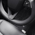 Tumbled Leather Steering Wheel Panel for Tesla Model 3 Highland / Model Y - Tesery Official Store